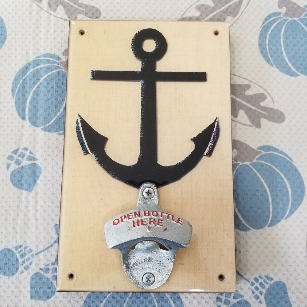 Anchor bottle opener signed sweet art attack ct